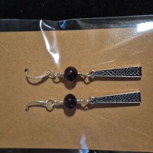 Sapphireskies Designs Sterling Celtic Baltic Amber Earrings